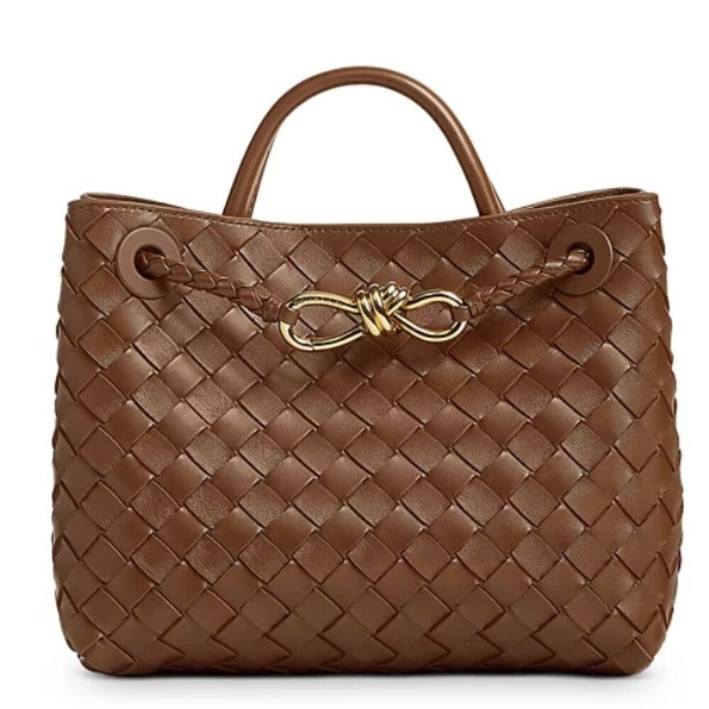 New Bottega Veneta Brown Small Andiamo Top Handle Bag